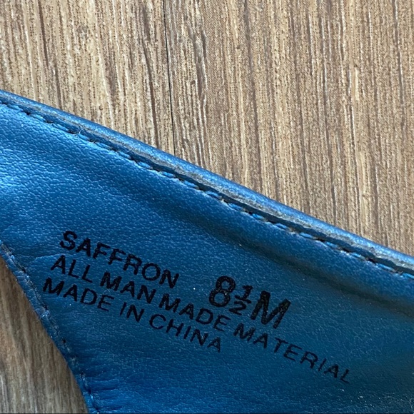 🟣 SHOEDAZZLE Saffron Blue Cork Wedge 8.5 EUC - Picture 7 of 7